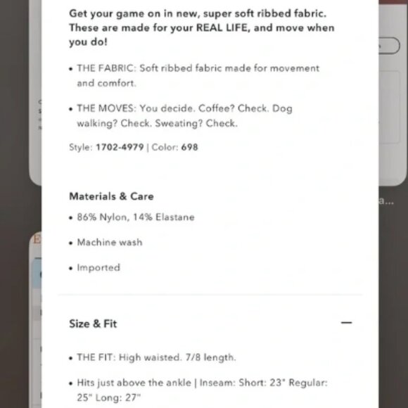 Aerie Offline HighRise 7/8 Length Ribbed Classic Leggings - Medium in Dusty Pink - Picture 7 of 7